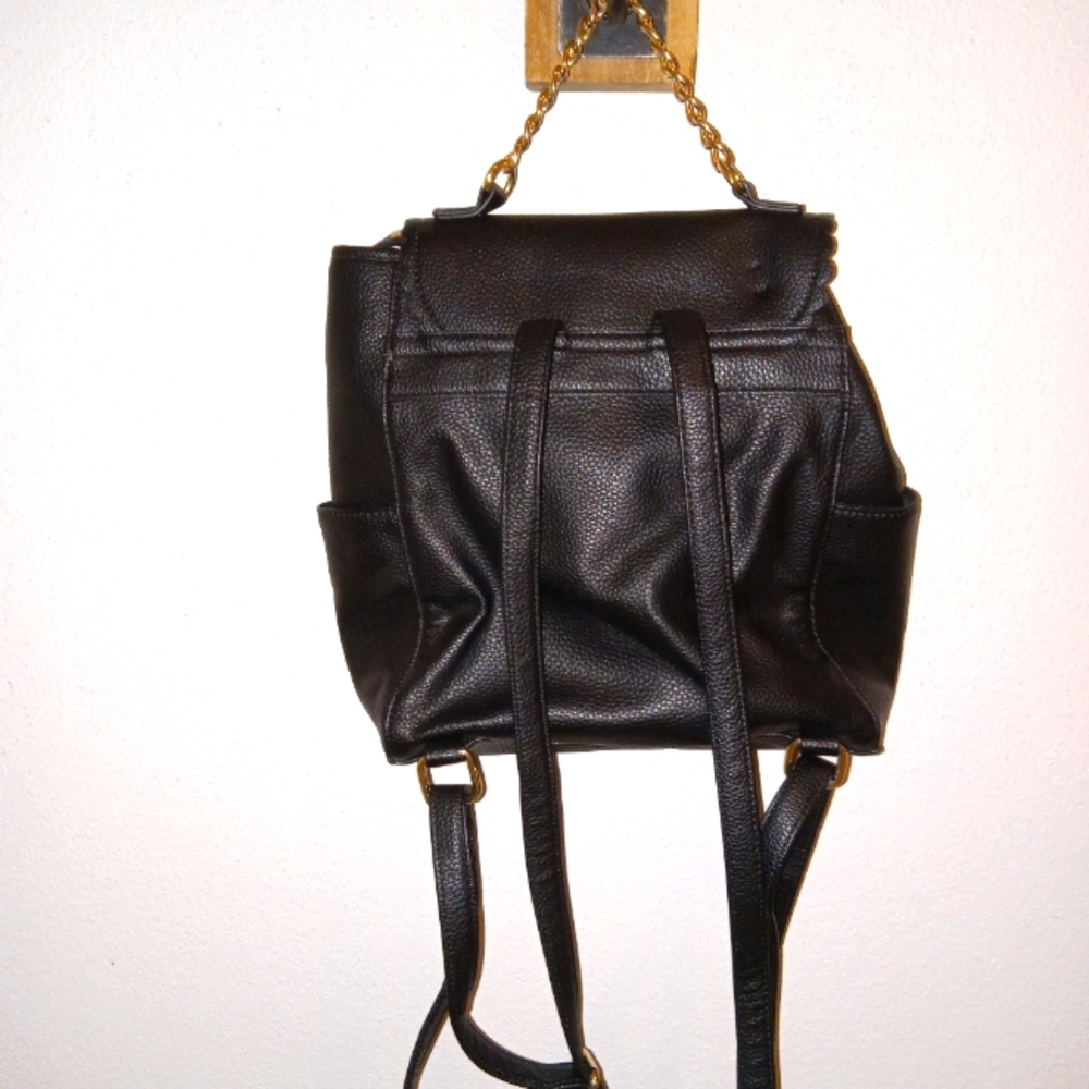 Nanette Lepore Black Leather Backpack Bag/Purse NWOT - Picture 2 of 3